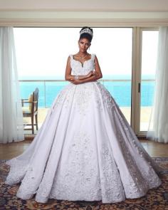 Luxus Weiße Brautkleider Mit Spitze Prinzessin Hochzeitskleider Online_A-Linie Brautkleider_Brautkleider_Brautkleider,Abiballkleider,Abendkleider